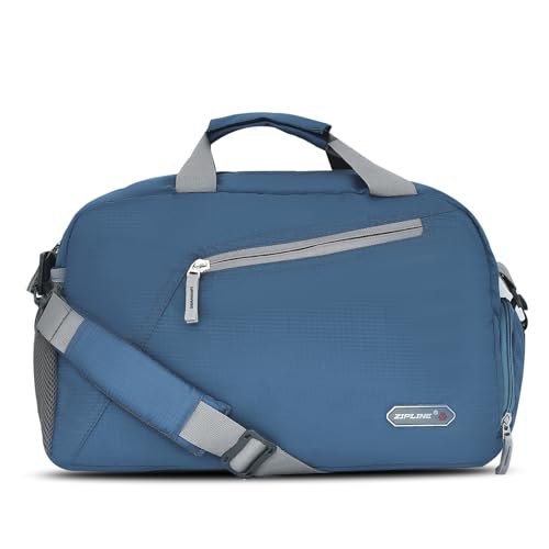 Zipline Duffle Bags, Gym Bags for Men and Women, Mini Sports Bag, Kit Bag, Small Travel Bag for Men, Duffle Bag for Gym with Shoe Compartment (Blue)
