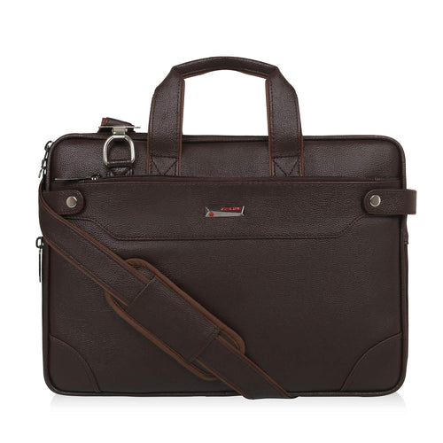 Zipline Laptop bags for men office use | Faux Leather Laptop Bag for Man - Fits 14/15.6/16 inch Laptop, Macbook, Macbook Pro Messenger Bags for Mens (1-Brown Bag)