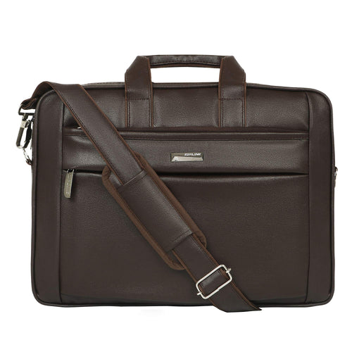 Zipline Laptop bags for men office use | Faux Leather Laptop Bag for Man - Fits 14/15/15.6 inch Laptop/Macbook/Macbook Pro/Tablet Messenger Bags for Mens (1-Brown Bag)