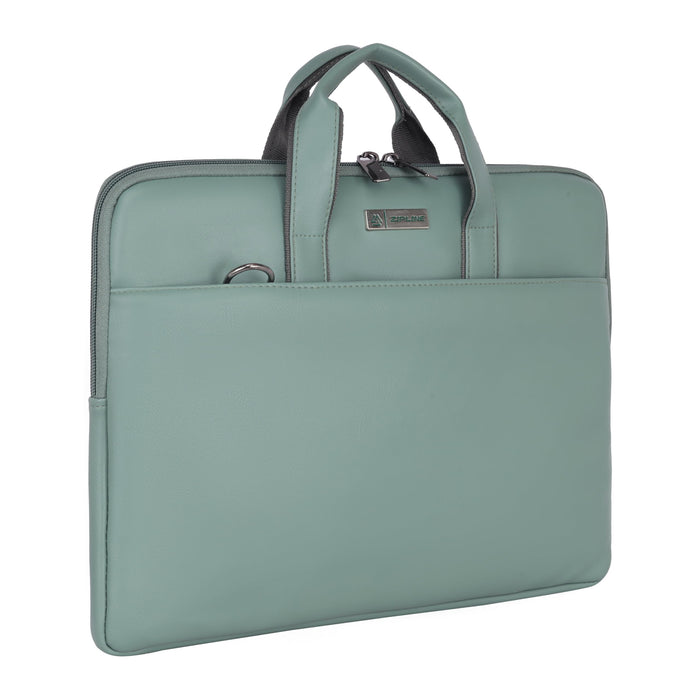Zipline Office Casual Faux Leather laptop bags for women office use- Fits 13/13.5/14 inch Laptop/Macbook/Macbook Pro/Tablet office bags for women (1-Peach Brown Bag)