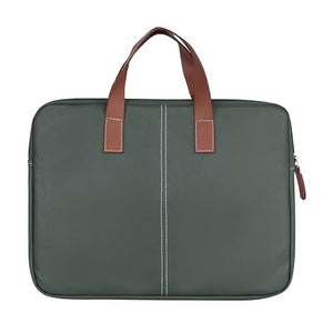 Zipline Office Casual Faux Leather laptop bags for women office use - Fits 13/13.5/14 inch Laptop/Macbook/Macbook Pro/Tablet office bags for women (1-Green Bag)