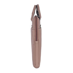 Zipline Office Casual Faux Leather laptop bags for women office use- Fits 13/13.5/14 inch Laptop/Macbook/Macbook Pro/Tablet office bags for women (1-Peach Brown Bag)