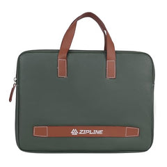 Zipline Office Casual Faux Leather laptop bags for women office use - Fits 13/13.5/14 inch Laptop/Macbook/Macbook Pro/Tablet office bags for women (1-Green Bag)