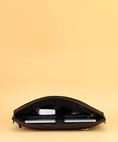 Zipline Office Faux Leather laptop bag for Men - Fits 14/15.6/16 inch Laptop Messenger Bags For Mens (1-Brown Bag)