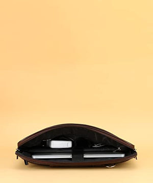 Zipline Office Faux Leather laptop bag for Men - Fits 14/15.6/16 inch Laptop Messenger Bags For Mens (1-Brown Bag)