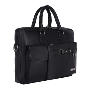 Zipline Laptop bags for men office use | Faux Leather laptop bag for Man - Fits 14/15/15.6 inch Macbook/Macbook Pro/Tablet/Laptop office Bags For Mens (1-Black Bag)