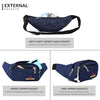 Waist Bags for Men Women- Premium Stitching, Branded Zippers, Waterproof Pocket, Large Fanny Pack for Hiking Travel Camping Running Sports Outdoors, Money Belt with Adjustable Strap (Blue)
