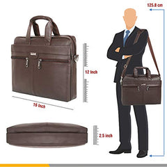 Zipline Office Synthetic Leather laptop bag for Men women, 15.6" compatible laptop Messenger Bags for Men & Women (1-Brown Bag)
