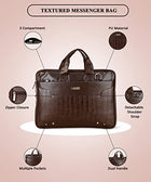 Zipline Office Faux Leather laptop bag for Men - Fits 14/15.6/16 inch Laptop Messenger Bags For Mens (1-Brown Bag)