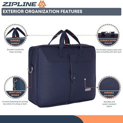 Zipline Office Faux Leather laptop bag for Men - Fits 14/15/15.6 inch Tablet/Laptop Messenger Bags For Mens (1-Blue Bag)