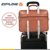 Zipline Laptop bags for men office use | Synthetic Leather Laptop Bag for Man Women, 15.6" Compatible Laptop, Macbook, Macbook Pro Messenger Bags for Men & Women (1-Tan Bag)