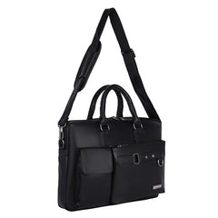 Zipline Laptop bags for men office use | Faux Leather laptop bag for Man - Fits 14/15/15.6 inch Macbook/Macbook Pro/Tablet/Laptop office Bags For Mens (1-Black Bag)