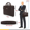Zipline Laptop bags for men office use | Faux Leather Laptop Bag for Man - Fits 14/15.6/16 inch Laptop, Macbook, Macbook Pro Messenger Bags for Mens (1-Brown Bag)