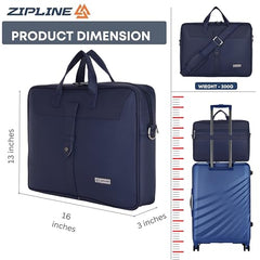 Zipline Office Faux Leather laptop bag for Men - Fits 14/15/15.6 inch Tablet/Laptop Messenger Bags For Mens (1-Blue Bag)