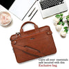 Zipline Laptop bags for men office use | Faux Leather Laptop Bag for Man - Fits 14/15.6/16 inch Laptop, Macbook, Macbook Pro Messenger Bags for Mens (1-Tan Bag)