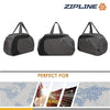 Zipline Gym Polyester Waterproof 40L Large Sports Travel Duffel Bag with Multiple Compartment for Men Women (Grey)