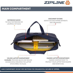 Zipline Office Faux Leather laptop bag for Men - Fits 14/15/15.6 inch Tablet/Laptop Messenger Bags For Mens (1-Blue Bag)