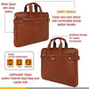 Zipline Laptop bags for men office use | Faux Leather Laptop Bag for Man - Fits 14/15.6/16 inch Laptop, Macbook, Macbook Pro Messenger Bags for Mens (1-Tan Bag)