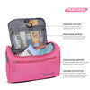 Travel Bag -Toiletry Organizer Hanging Dopp Kit for Men, Cosmetics Pouch for Women (Pink)