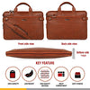 Zipline Laptop bags for men office use | Faux Leather Laptop Bag for Man - Fits 14/15.6/16 inch Laptop, Macbook, Macbook Pro Messenger Bags for Mens (1-Tan Bag)
