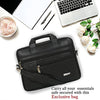 Zipline Laptop bags for men office use | Faux Leather SMALL laptop bag for Man - Fits 13 inch Laptop/Macbook/Macbook Pro/Tablet Messenger Bags For Mens (1-Black Bag)
