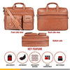 Zipline Laptop bags for men office use | Synthetic Leather Laptop Bag for Man Women, 15.6" Compatible Laptop, Macbook, Macbook Pro Messenger Bags for Men & Women (1-Tan Bag)