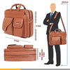 Zipline Laptop bags for men office use | Synthetic Leather Laptop Bag for Man Women, 15.6" Compatible Laptop, Macbook, Macbook Pro Messenger Bags for Men & Women (1-Tan Bag)