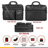 Zipline Laptop bags for men office use | Synthetic Leather Laptop Bag for Man Women, 15.6" Compatible Laptop, Macbook, Macbook Pro Messenger Bags for Men & Women (1-Black Bag)