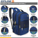 Zipline 35 Ltr, 19 inch Grey Laptop Backpack for Men & Women college girls boys fits 15.6 inch laptop macbook pro/tablet polyester Airline carry-on size