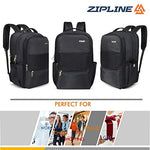 Zipline 35 Ltr, 19 inch Grey Laptop Backpack for Men & Women college girls boys fits 15.6 inch laptop macbook pro/tablet polyester Airline carry-on size