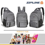 Zipline 35 Ltr, 19 inch Grey Laptop Backpack for Men & Women college girls boys fits 15.6 inch laptop macbook pro/tablet polyester Airline carry-on size