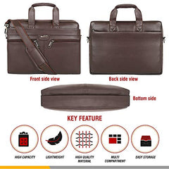 Zipline Office Synthetic Leather laptop bag for Men women, 15.6" compatible laptop Messenger Bags for Men & Women (1-Brown Bag)