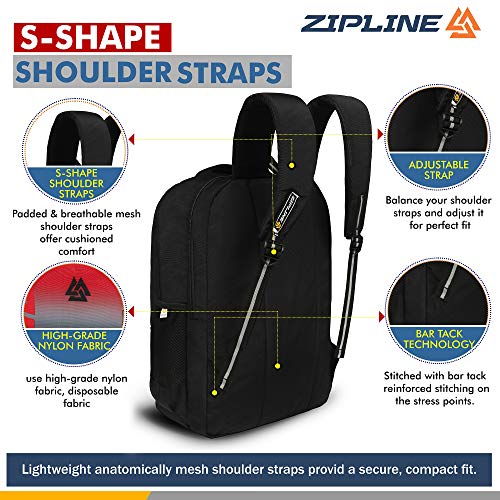 Zipline Casual backpack School bags for boys & Girls |35L Water Resistant backpack bags for women|Stylish,Lightweight,Durable|College bag for boys
