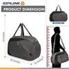 Zipline Gym Polyester Waterproof 40L Large Sports Travel Duffel Bag with Multiple Compartment for Men Women (Grey)