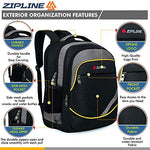 Zipline Casual backpack School bags for boys & Girls |35L Water Resistant backpack bags for women|Stylish,Lightweight,Durable|College bag for boys