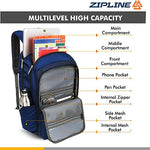 Zipline 35 Ltr, 19 inch Grey Laptop Backpack for Men & Women college girls boys fits 15.6 inch laptop macbook pro/tablet polyester Airline carry-on size