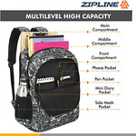 Zipline Casual backpack School bags for boys & Girls |35L Water Resistant backpack bags for women|Stylish,Lightweight,Durable|College bag for boys