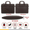 Zipline Laptop bags for men office use | Faux Leather Laptop Bag for Man - Fits 14/15.6/16 inch Laptop, Macbook, Macbook Pro Messenger Bags for Mens (1-Brown Bag)