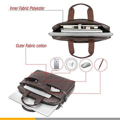 Zipline Office Synthetic Leather laptop bag for Men women, 15.6" compatible laptop Messenger Bags for Men & Women (1-Brown Bag)