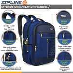 Zipline 35 Ltr, 19 inch Grey Laptop Backpack for Men & Women college girls boys fits 15.6 inch laptop macbook pro/tablet polyester Airline carry-on size