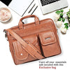 Zipline Laptop bags for men office use | Synthetic Leather Laptop Bag for Man Women, 15.6" Compatible Laptop, Macbook, Macbook Pro Messenger Bags for Men & Women (1-Tan Bag)