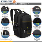 Zipline 35 Ltr, 19 inch Grey Laptop Backpack for Men & Women college girls boys fits 15.6 inch laptop macbook pro/tablet polyester Airline carry-on size