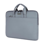 Zipline Office Casual Faux Leather laptop bags for women office use- Fits 13/13.5/14 inch Laptop/Macbook/Macbook Pro/Tablet office bags for women - Grey