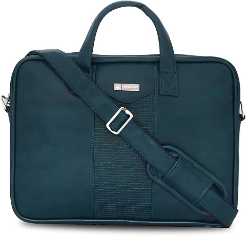 Zipline Faux Leather 15.6" Laptop Messenger Bag for Men - Blue