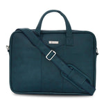 Zipline Faux Leather Laptop Bag for Men - Fits 14/15/15.6 inch Laptop/Tablet Messenger Office Bags for Men (Black) - T-Blue