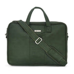 Zipline Faux Leather Laptop Bag for Men - Fits 14/15/15.6 inch Laptop/Tablet Messenger Office Bags for Men (Black) - Green
