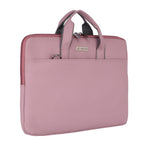 Zipline Office Casual Faux Leather laptop bags for women office use- Fits 13/13.5/14 inch Laptop/Macbook/Macbook Pro/Tablet office bags for women - Pink