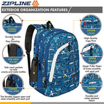 Zipline Casual backpack School bags for boys & Girls |35L Water Resistant backpack bags for women|Stylish,Lightweight,Durable|College bag for boys