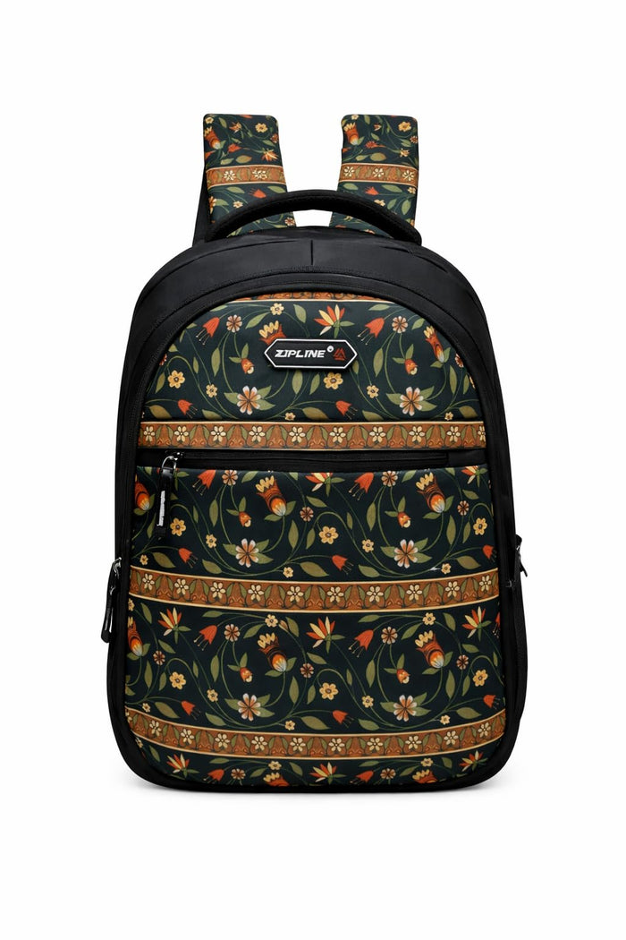 Zipline Casual backpack School bag for boys & Girls |35L Water Resistant backpack bags for women|Stylish,Lightweight,Durable|College bag for girls & boys (Black Bag) - Black
