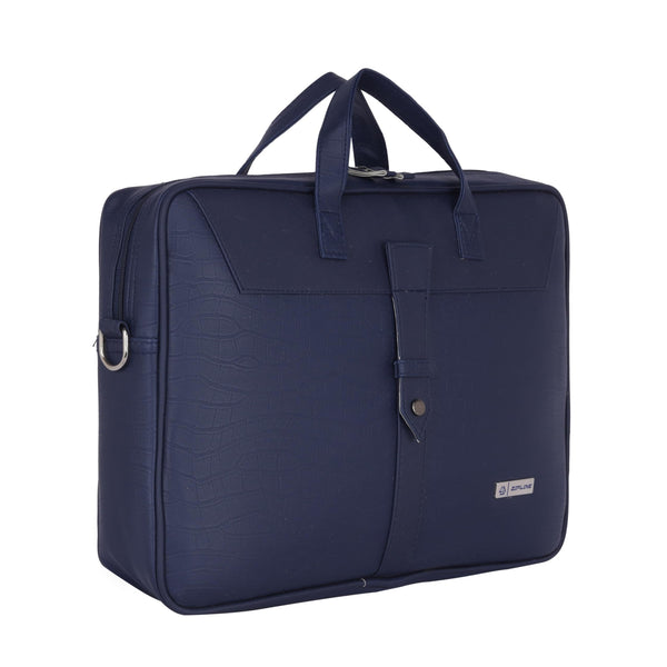 Zipline Office Faux Leather laptop bag for Men - Fits 14/15/15.6 inch Tablet/Laptop Messenger Bags For Mens - Blue